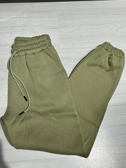 Jogger 3 fils brossé à poches simple, noir, vert