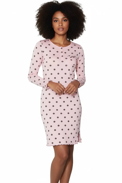 Women's Oleander Patterned Overnight Dress, Young, Adult, Code 21802