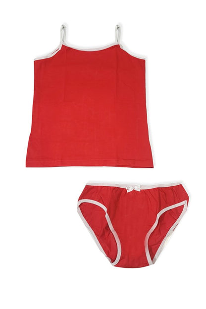 Ensemble débardeur sans manches rouge pour filles 2544