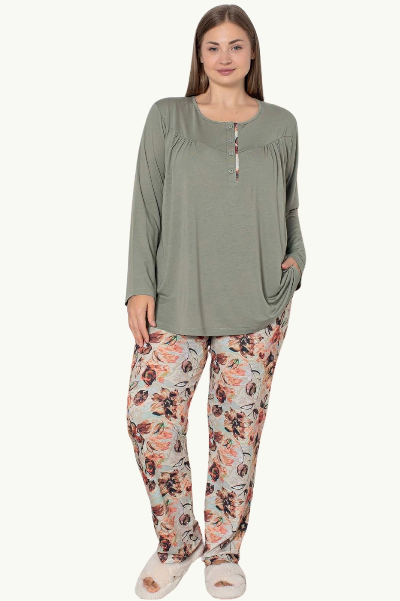Limissi Viscose Plus Size Women's Pajama Set 24706