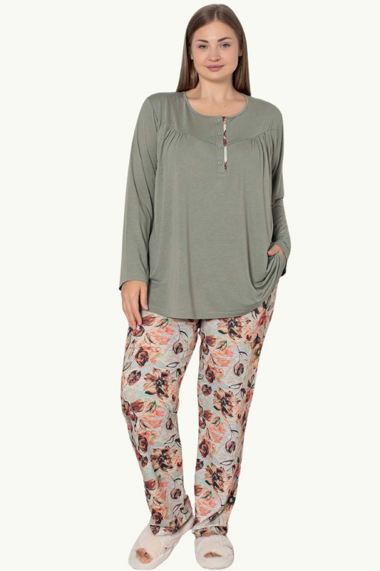Limissi Viscose Plus Size Women's Pajama Set 24706