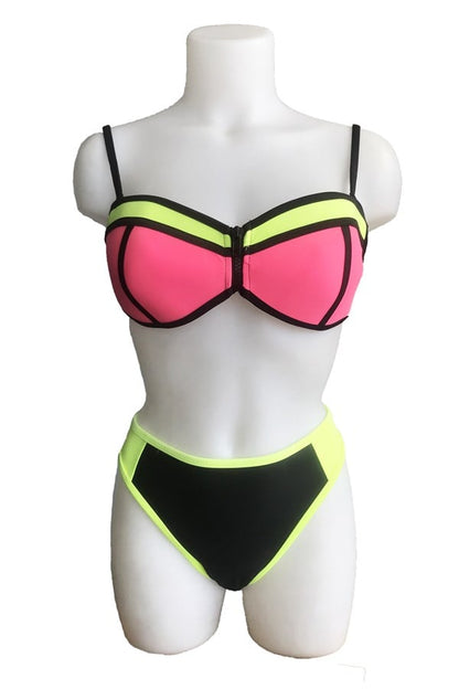 Mila Zippered Strapless Covered Bikini Emp.