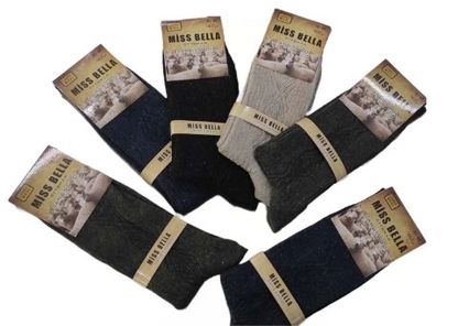 Miss Bella Lambswool Winter Socks for Men, 8 Pack