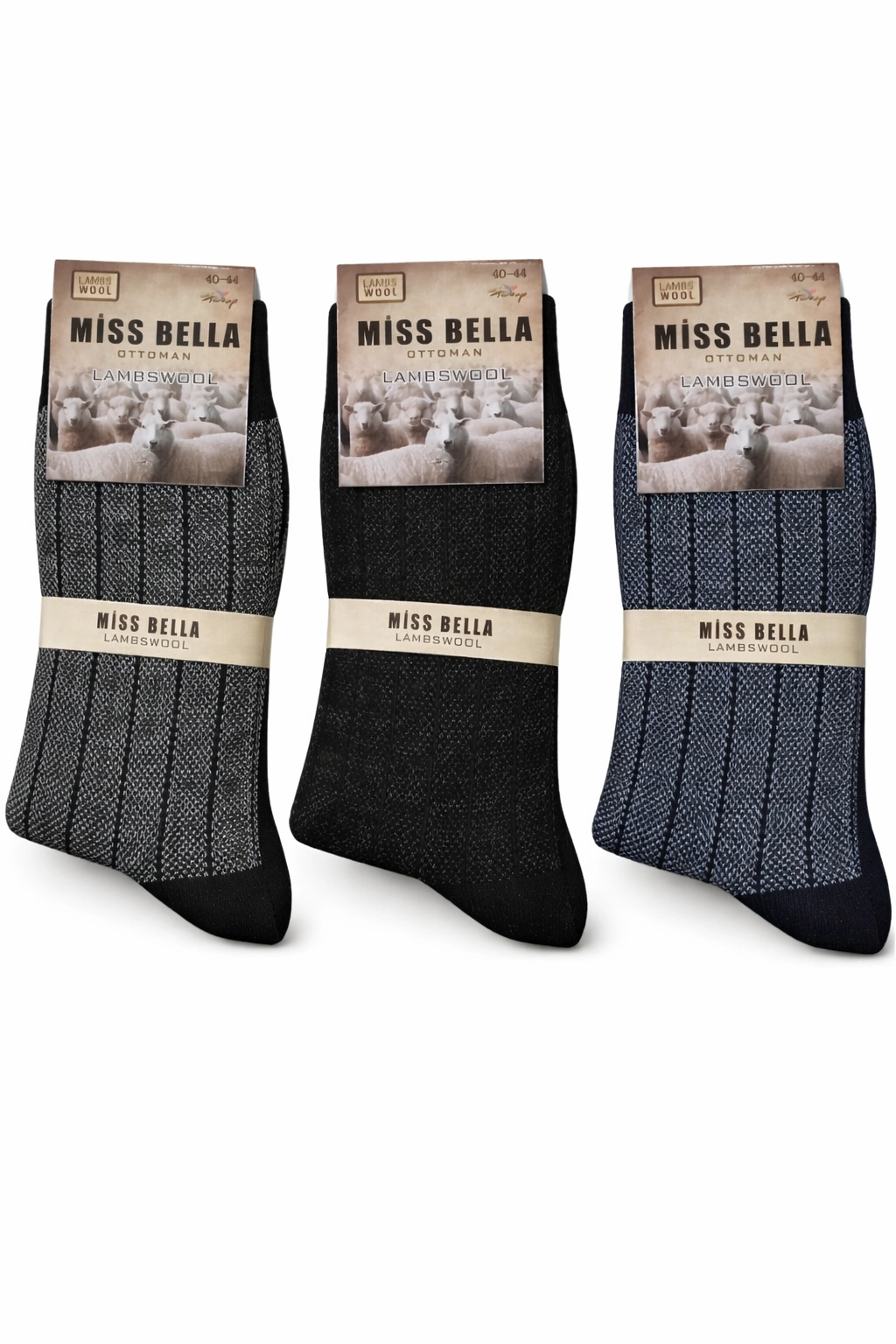 Missbella Wool Jacquard Men's Socks, 1 Pair