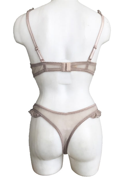 Night Flight Supported Ruffle Bra Set Mink Color Code 2137
