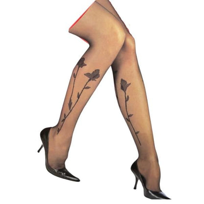 Penti Anemon Flower Patterned Black Tights