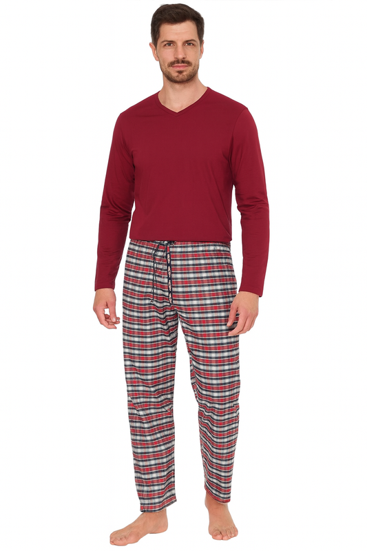 Pijalüx Erkek Kareli Poplin Cepli Alt Pijama