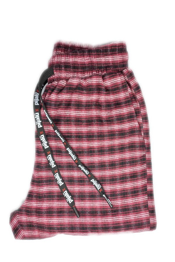 Pijalux Men's Checkered Poplin Pocketed Bottom Pajamas