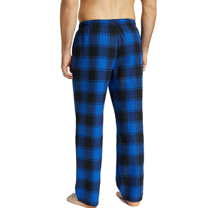Pijalux Men's Checkered Poplin Pocketed Bottom Pajamas