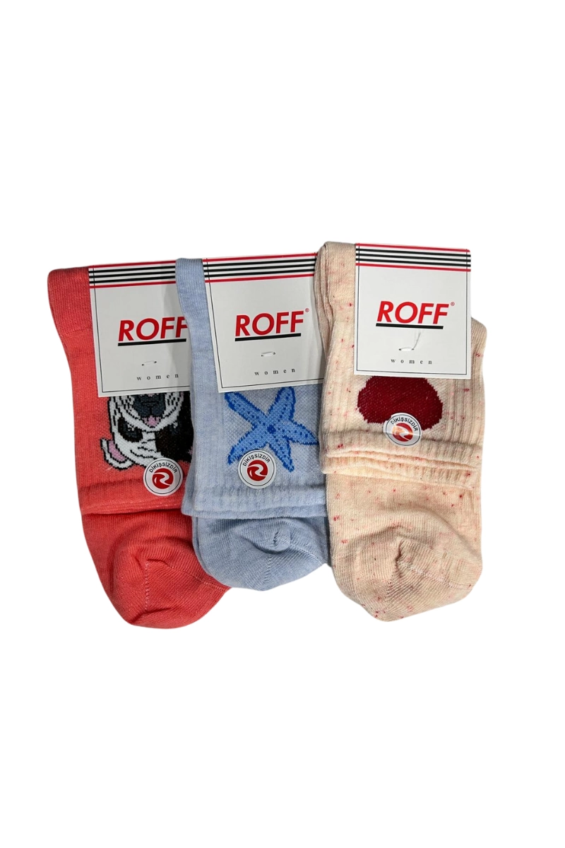 Roff Patterned Seamless College Socks