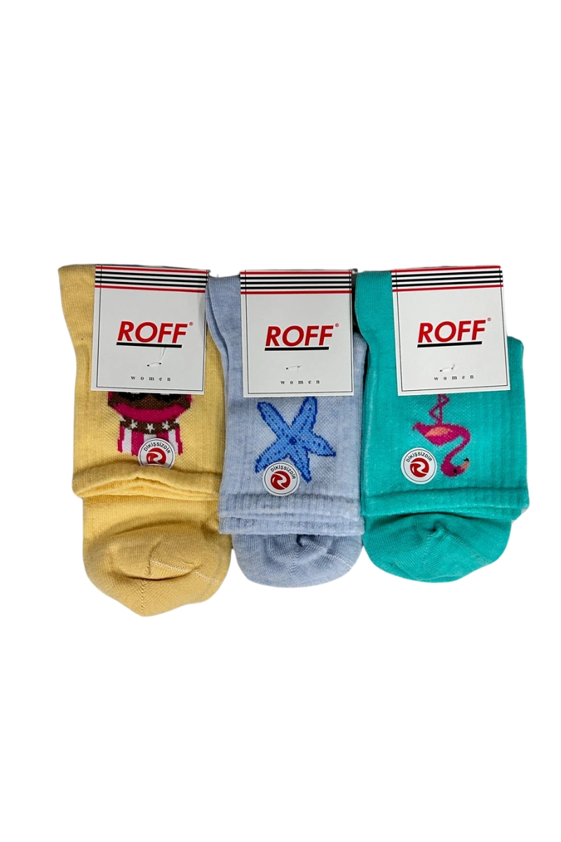 Chaussettes universitaires sans couture Roff à motifs (paquet de 3)