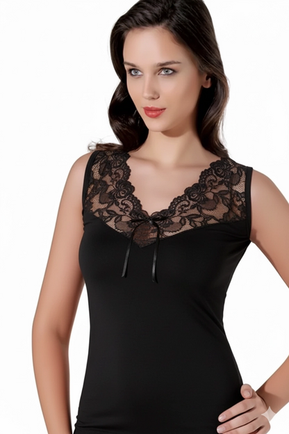 Şahinler Lace V Neck Undershirt B398