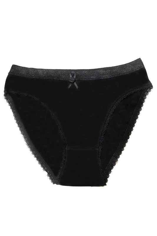 Şahinler Women's Lace Edged Black Color Bikini Panties B223