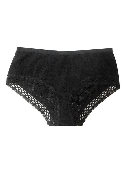 Şahinler Women's Lace Edged Black Color Bikini Panties Code B722