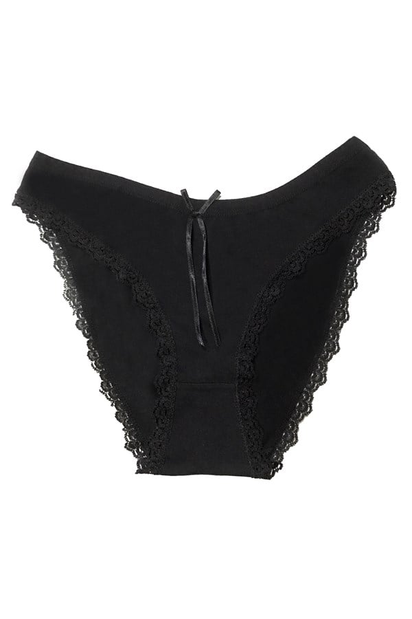 Şahinler Women's Lace and Ribbon Embellished Bikini Panties B275