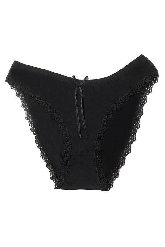 Şahinler Women's Lace and Ribbon Embellished Bikini Panties B275