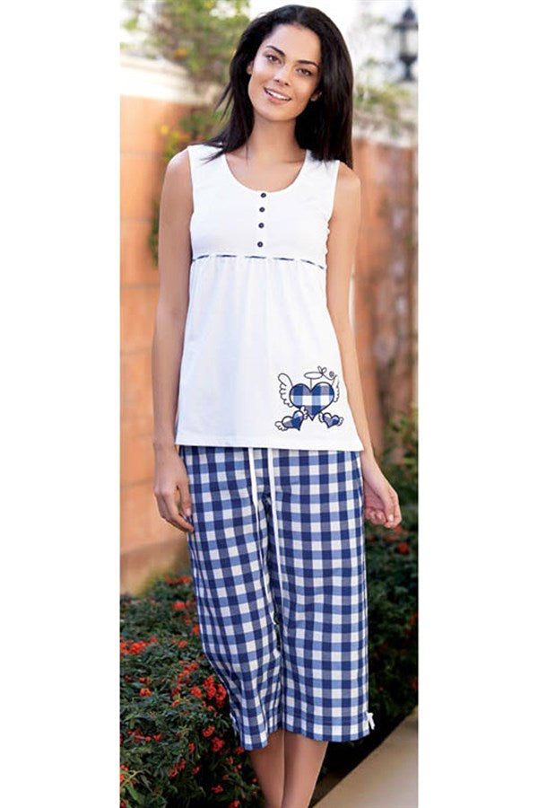 Şahinler Women's Summer Buttoned Pajamas 21522
