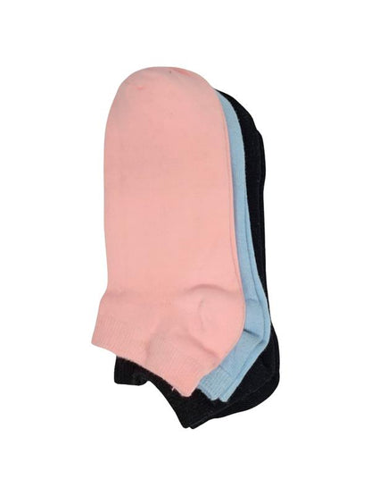 Chaussettes courtes pour femmes SRFN, lot de 3, couleur unie