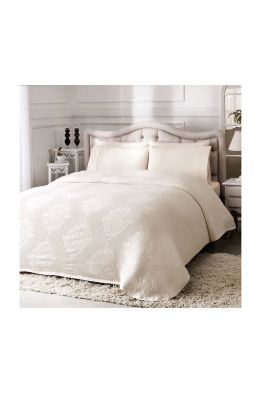 Taç Jacquard Single Pike Set Elena Cream Color