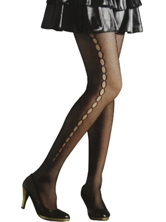 Vog Jacquard Patterned Tights 701 Black SM