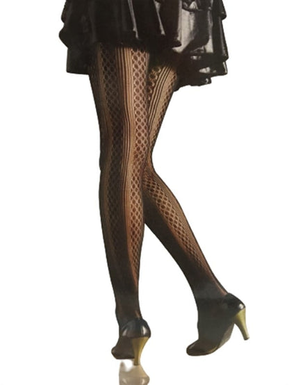 Vog Jacquard Patterned Tights 701 Black SM