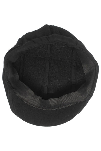 Earless Black Cap Hat 