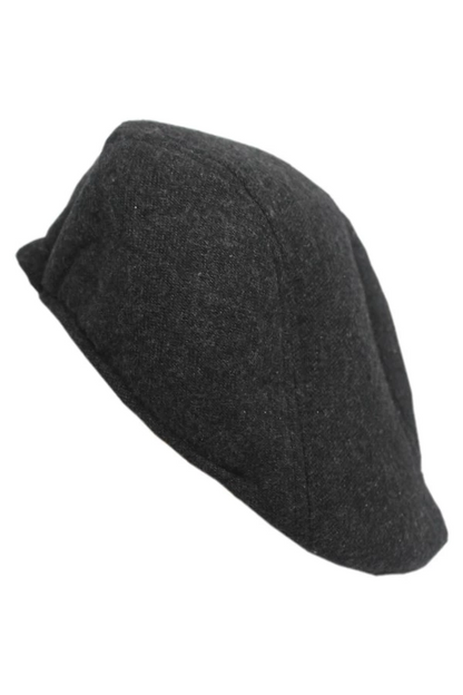 yoncatoptan Earless Plaid Grey Baseball Cap for Winter and Autumn