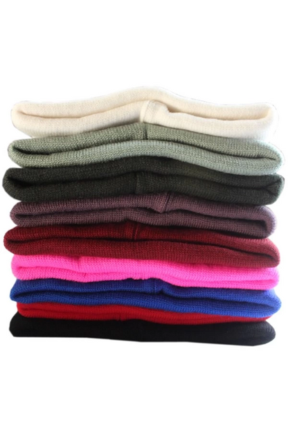 yoncatoptan Unisex Double Layer Black Beanie for Winter and Autumn, New Production